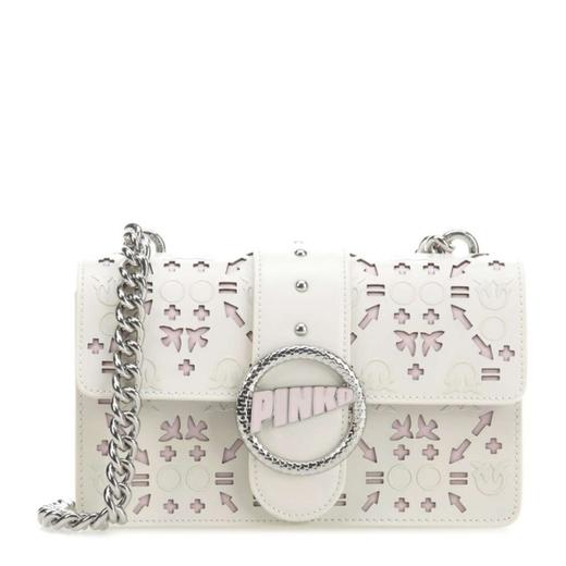 【香港直邮】QHSS19 Pinko 品高 女士牛皮白色拼红色挎包 1P21BF-Y5EQZN3 商品图0