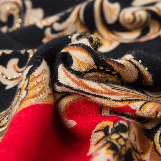 长袖V领印花羊毛衫妈妈装打底衫WY-98578 商品图3