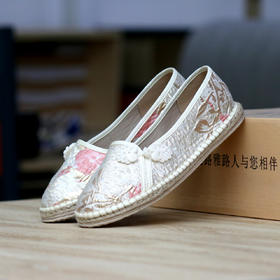 【买麻鞋，雅路人】防脚臭，春夏款手工千层底布鞋亚麻底民族风女鞋千层底布鞋女YQ-02