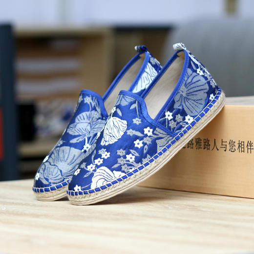 【买麻鞋，雅路人】防脚臭，春夏款雅路人手工千层底布鞋亚麻底民族风女鞋千层布鞋女1810-10W 商品图0