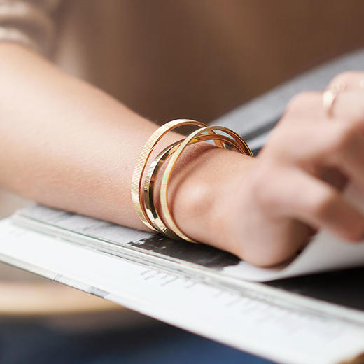 北京仓｜Skultuna-Ribbed-抛光金色/窄款 手镯（男女同款）［瑞典设计师］ 商品图2