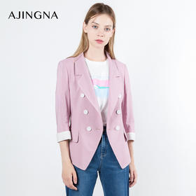 【特价不退换】阿菁娜休闲百搭修身七分袖短款西装外套A23Q108023