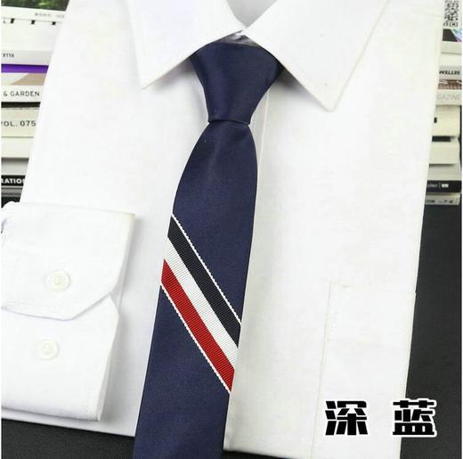清仓特价TB蓝白红织带领带韩版窄领带拉链懒人领带 商品图1