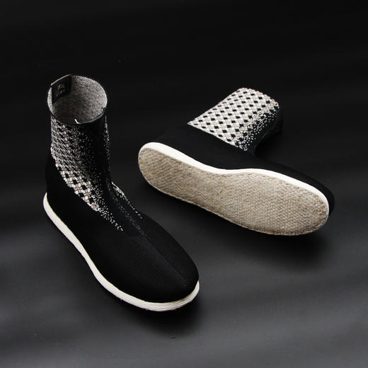 内联升男鞋手工单鞋千层底IP衍生国家宝藏系列之越王勾践袜鞋布鞋GB8150 商品图5