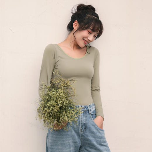 她瘦乳木果润肤衣女士打底无痕秋冬保暖内衣