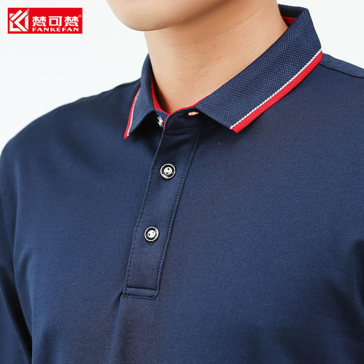 梵可梵长袖POLO衫翻领T恤定制工作服同学聚会餐饮文化衫印字刺绣 商品图4