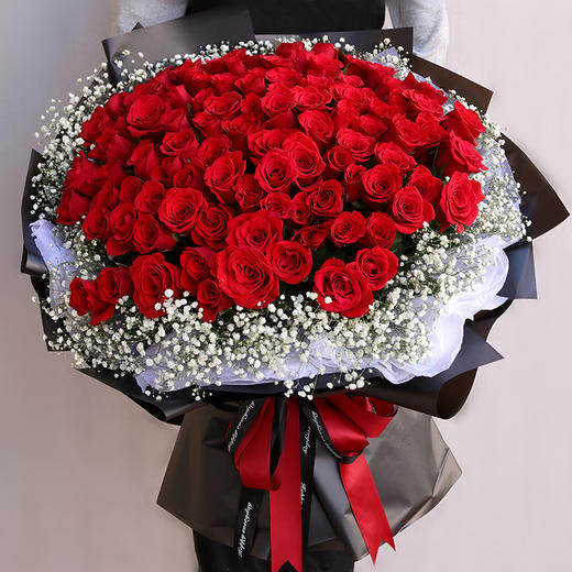 爱情密码花材99朵精品红玫瑰