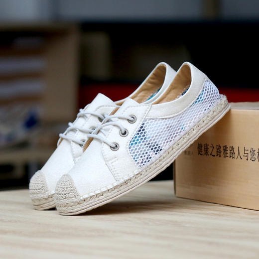 【买麻鞋，雅路人】防脚臭，春夏款手工千层底布鞋亚麻底女鞋千层底布鞋女1904-01 商品图0