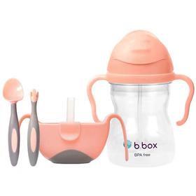 澳洲B.box吸管杯勺叉吸管碗冰淇淋三件套宝宝学吃饭儿童餐具套装