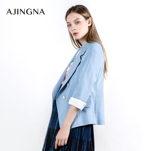 【积分兑换】阿菁娜休闲百搭修身七分袖短款西装外套A23Q108023 商品图3