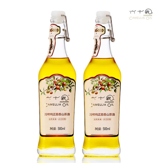 香港最受欢迎品牌 送礼佳品-健康营养油 六千嵗冷榨纯正原香山茶油 礼盒装500ML*2 商品图1