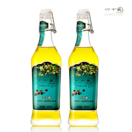 香港最受欢迎品牌 送礼佳品-健康营养油 六千嵗一级初榨山茶油 礼盒装500ML*2 商品图1