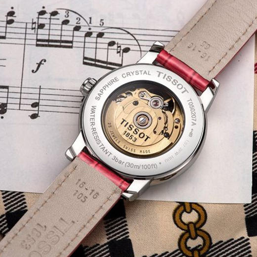 天梭 TISSOT 心媛系列T050.207.16.116.02 皮带机械女士腕表 手表 商品图2