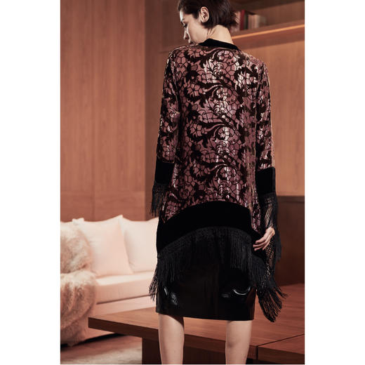 CG｜Irregular Fringe Velvet Cardigan [真丝丝绒提花外套] 商品图9
