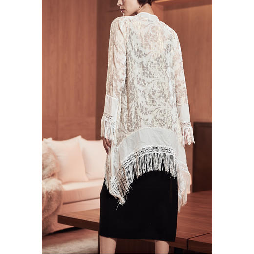 CG｜Irregular Fringe Velvet Cardigan [真丝丝绒提花外套] 商品图4