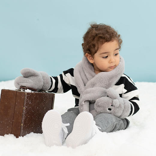 i-baby 萌趣毛绒三件套礼盒【帽子+围巾+手套】 商品图2