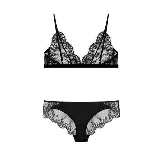 Her Senses｜悦己 01-B009-NN 睫毛蕾丝无钢圈三角杯   [ 黑 / 白 ] 商品图6