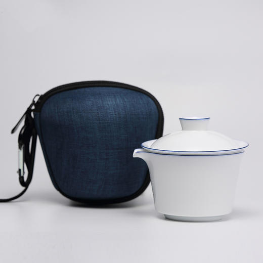 景德镇陶瓷功夫茶具套组.蓝边五件套 商品图1