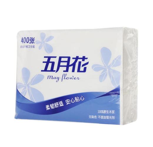 【平板纸】五月花平板卫生纸400张10包压花卫生纸厕纸 商品图2