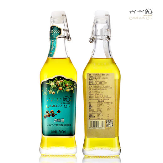 香港最受欢迎品牌 送礼佳品-健康营养油 六千嵗一级初榨山茶油 礼盒装500ML*2 商品图2