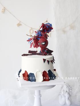 ins风系列：蜘蛛侠蛋糕| 4层戚风胚，3层火芒夹心。