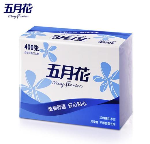 【平板纸】五月花平板卫生纸400张10包压花卫生纸厕纸 商品图3