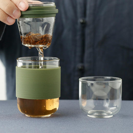 便携式旅行茶具.玻璃快客杯（茶水分离） 商品图3