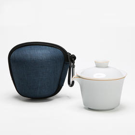 景德镇陶瓷茶具套组.甜白釉五件套