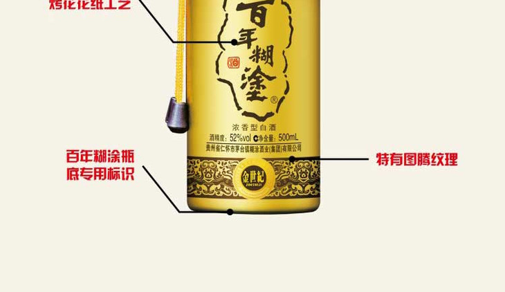 茅台镇白酒百年糊涂52度金世纪500ml高度特价礼盒装送礼宴请_03.jpg