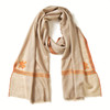 70cm宽 自然色 边绣 克什米尔pashmina羊绒围巾 - 2 商品缩略图3