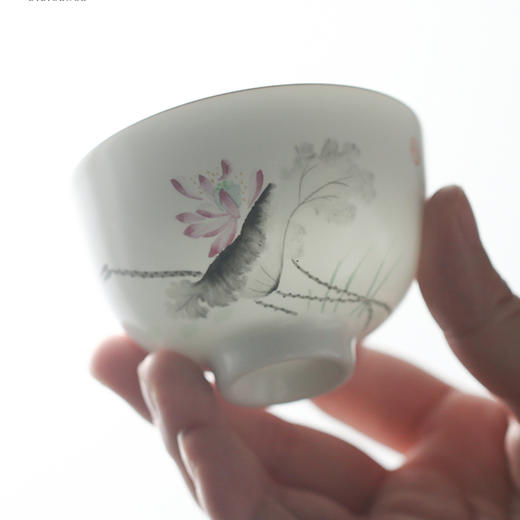 景德镇陶瓷功夫茶具.手绘粉彩青瓷小单杯（竹子） 商品图1