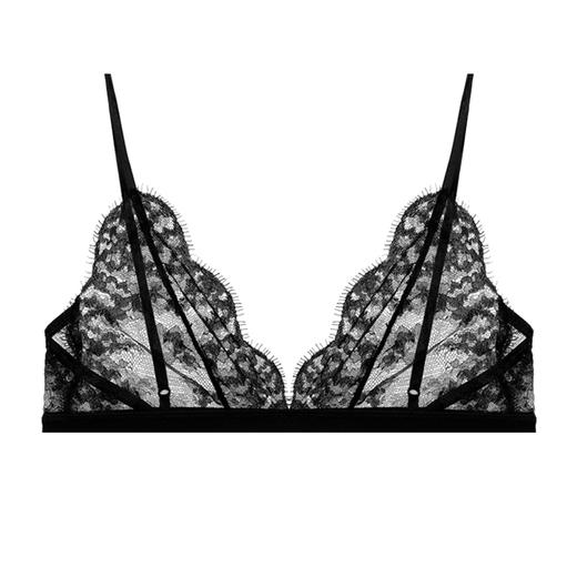 Her Senses｜悦己 01-B009-NN 睫毛蕾丝无钢圈三角杯   [ 黑 / 白 ] 商品图7