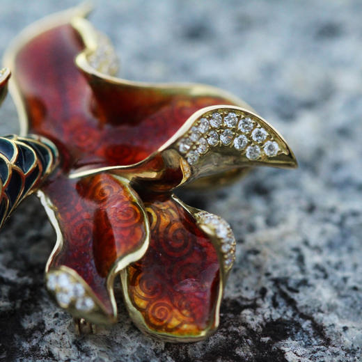 「金鱼」阿卡珊瑚珐琅金鱼胸针【仅现货】 商品图2