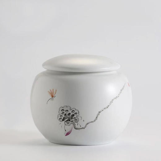 景德镇陶瓷茶叶罐.手工手绘密封罐（莲蓬） 商品图0