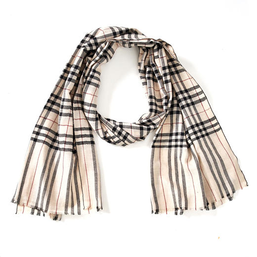 70cm宽 条纹格子 克什米尔pashmina羊绒围巾 商品图4