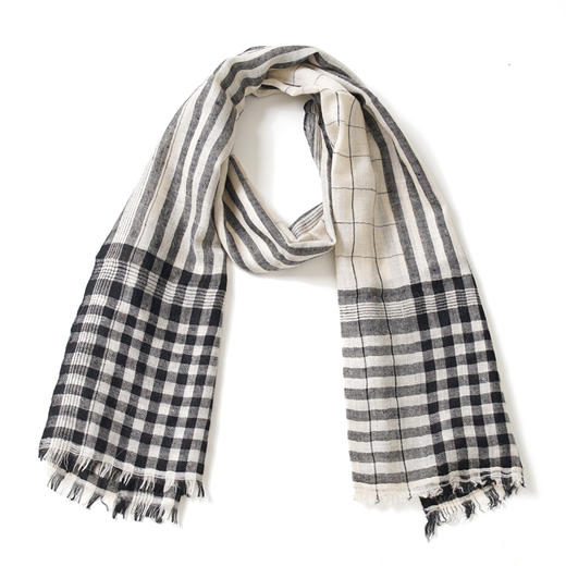 70cm宽 条纹格子 克什米尔pashmina羊绒围巾 商品图0