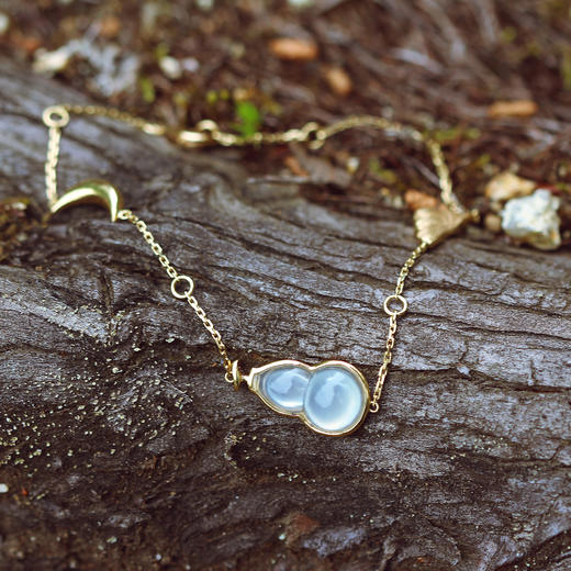 「葫芦」翡翠黄金手链【现货】 商品图0