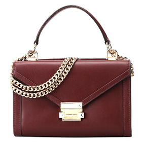 MICHAEL KORS 迈克·科尔斯 MK女包 WHITNEY系列皮质女士手提单肩斜挎包 黑色 30H8GWHM5L