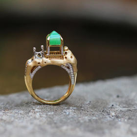 「明月亭」翡翠钻石黄金白金戒指 12#【仅现货】