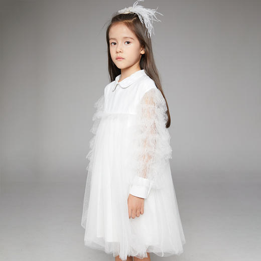 非质量问题不退换哦~pureshare蓬纱馆 儿童公主裙女童长袖连衣裙秋装洋气宝宝礼服裙-午后天鹅湖 商品图2