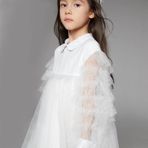 非质量问题不退换哦~pureshare蓬纱馆 儿童公主裙女童长袖连衣裙秋装洋气宝宝礼服裙-午后天鹅湖 商品图4