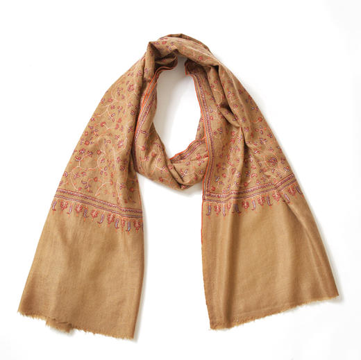 70cm宽 自然色 满绣 克什米尔pashmina羊绒围巾 - 1 商品图12