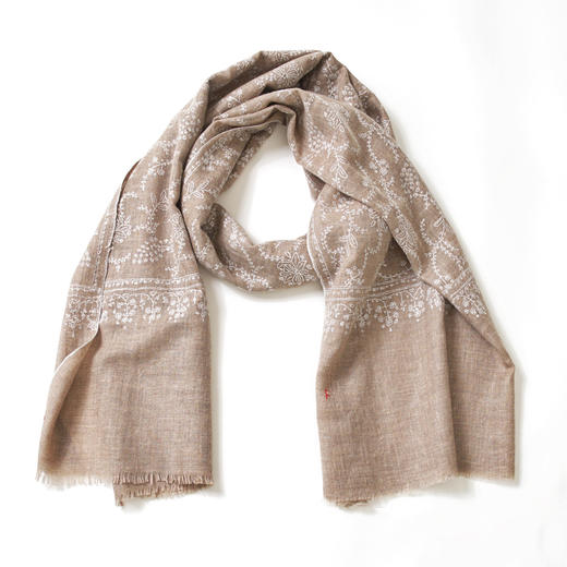 70cm宽 自然色 满绣 克什米尔pashmina羊绒围巾 - 1 商品图14