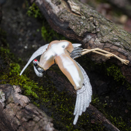 「云中鹤」巴洛克珍珠钻石胸针 商品图0