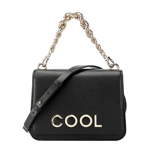 MICHAEL KORS 迈克·科尔斯 MK女包 皮革金属字母徽标酷炫贴花手提单肩斜挎包 30H8GOXL7L BLACK 商品图0