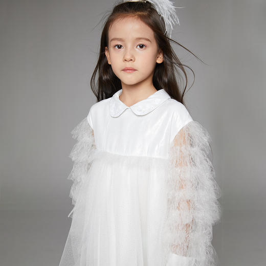 非质量问题不退换哦~pureshare蓬纱馆 儿童公主裙女童长袖连衣裙秋装洋气宝宝礼服裙-午后天鹅湖 商品图3