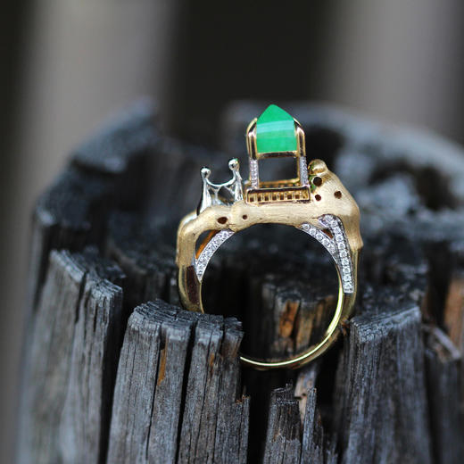 「明月亭」翡翠钻石黄金白金戒指 12#【仅现货】 商品图1