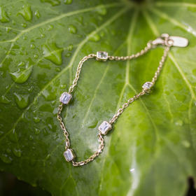 【定制款】无色蓝宝石黄金手链