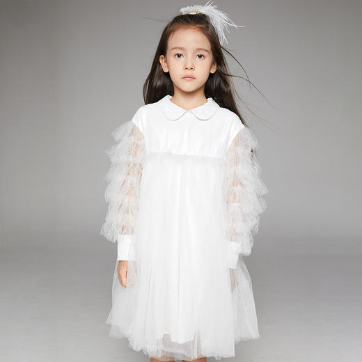 非质量问题不退换哦~pureshare蓬纱馆 儿童公主裙女童长袖连衣裙秋装洋气宝宝礼服裙-午后天鹅湖 商品图1