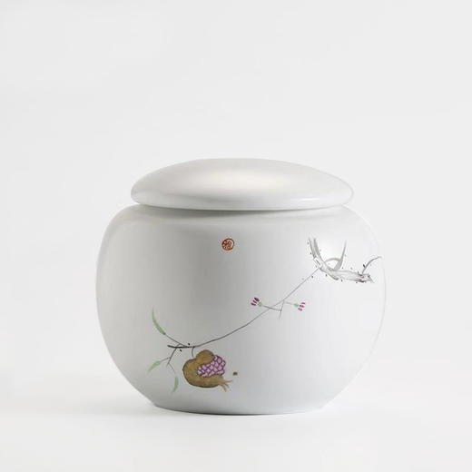 景德镇陶瓷茶叶罐.手工手绘密封罐（石榴） 商品图0